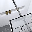AURLANE - Pack Paroi de douche 90x195 cm + RECEVEUR EN ACRYLIQUE BLANC EFFET PIERRE 90X90 - vignette