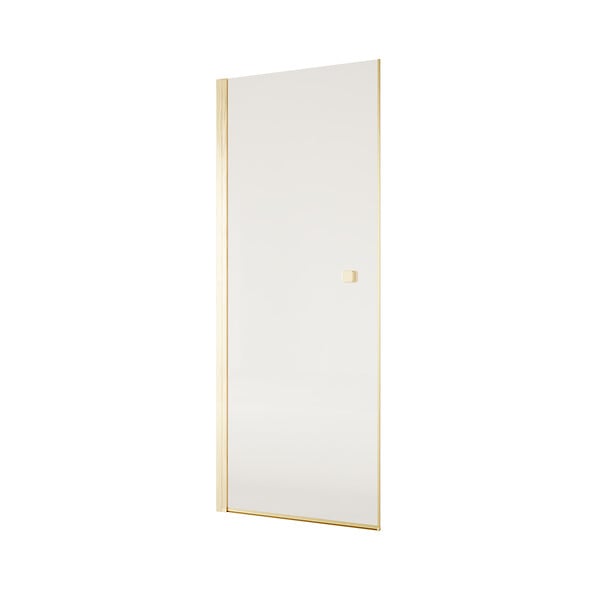 AURLANE - Porte de Douche Pivotante 90x195cm - Verre Trempe 8mm Anticalcaire - Alu Or Brosse - GOLD ELEMENTARY - large
