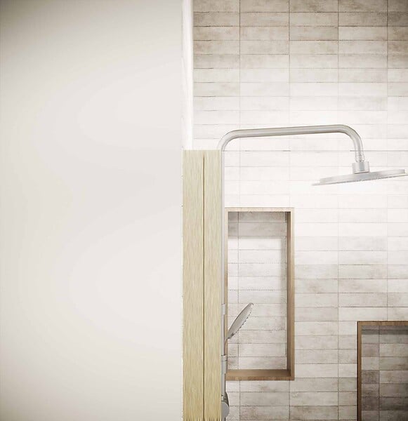 AURLANE - Porte de Douche Pivotante 90x195cm - Verre Trempe 8mm Anticalcaire - Alu Or Brosse - GOLD ELEMENTARY - large