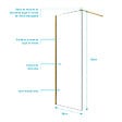 AURLANE - Paroi de Douche 80x195 cm en Verre Trempé 5 mm - Finition Or Brossé - GOLD ELEMENTARY - vignette