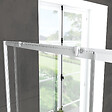 AURLANE - Pack porte de douche Coulissante blanc 120x185cm + retour 80 verre transparent 5mm - WHITY slide 120 - vignette