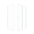 AURLANE - Pack porte de douche Coulissante blanc 120x185cm + retour 80 verre transparent 5mm - WHITY slide 120 - vignette