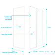 AURLANE - Pack porte de douche Coulissante blanc 120x185cm + retour 80 verre transparent 5mm - WHITY slide 120 - vignette