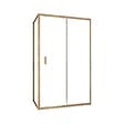 AURLANE - Porte de Douche Coulissante et Retour 120x90x200cm - Profilés Alu Effet Bois - Verre Trempé 6mm - vignette