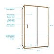 AURLANE - Porte de Douche Coulissante et Retour 120x90x200cm - Profilés Alu Effet Bois - Verre Trempé 6mm - vignette