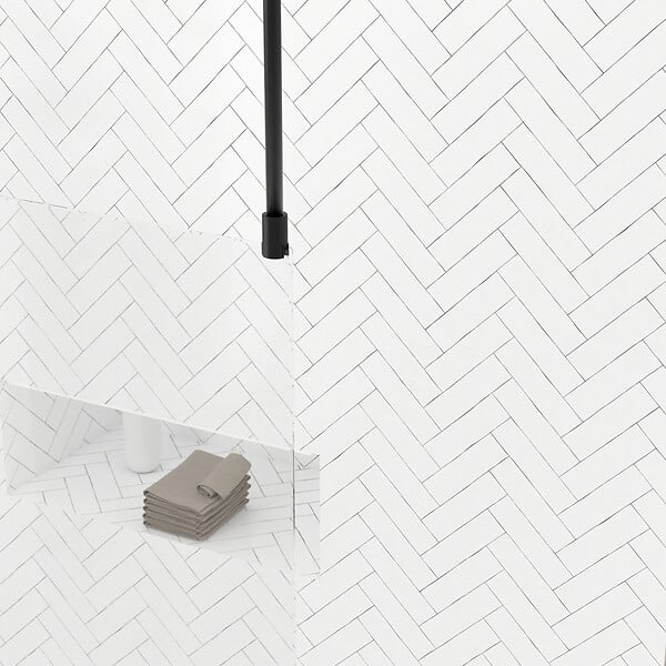 AURLANE - Paroi de Douche 90x200cm Verre Transparent - Profilé + Barre Plafond Noire - FREEDOM 2 BLACK - large