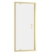 AURLANE - Porte de douche Pivotante 90x200cm - Profilés Or Doré Brossé - Verre Trempé 6mm - GOLDY CRUSH - vignette