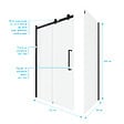 AURLANE - Porte de douche coulissante 120x200cm noir mat - rail soft close + RETOUR 80 - RAILROAD DARK - vignette