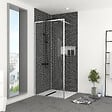 AURLANE - Paroi de Douche 90x200 cm - Cadre et Bras Aluminium Chrome - CHROMED CONTOURING - vignette
