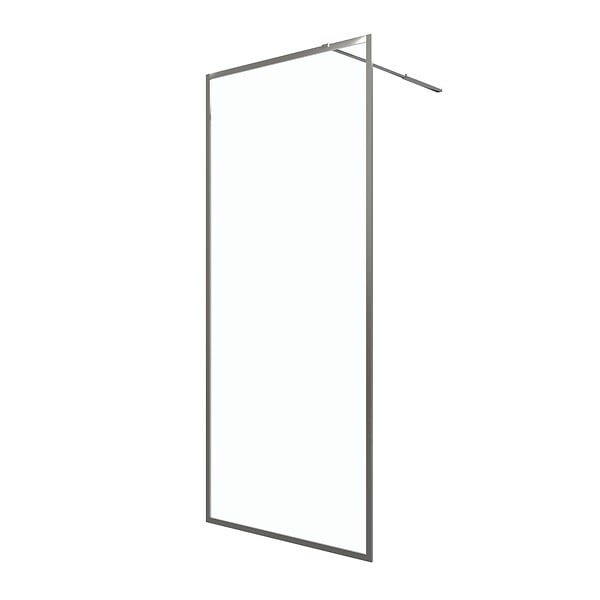 AURLANE - Paroi de Douche 90x200 cm - Cadre et Bras Aluminium Chrome - CHROMED CONTOURING - large