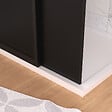 AURLANE - Paroi de Douche Fixe avec Volet Pivotant 80+40 x 200 cm - Finition Noir Mat et Verre Trempé - vignette