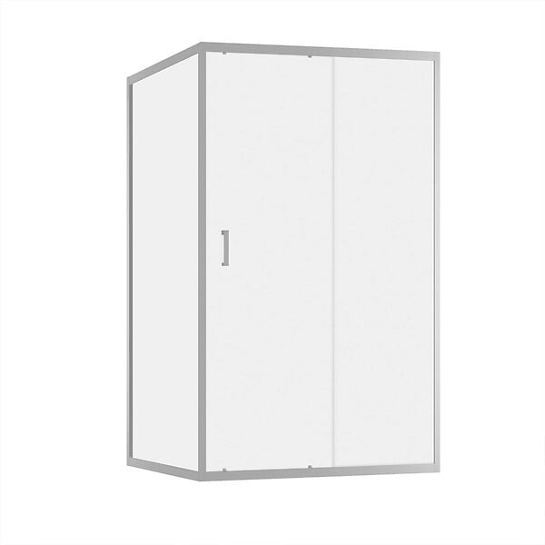 AURLANE - Porte de Douche Coulissante et Retour 120x80x200cm - Profilés Chrome - Verre trempé 6mm - large