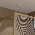 AURLANE - Porte de Douche Coulissante avec Retour 120x80x200cm Style Japandi Arrondi - Cadre Effet Bois - vignette