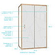 AURLANE - Porte de Douche Coulissante avec Retour 120x80x200cm Style Japandi Arrondi - Cadre Effet Bois - vignette