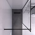 AURLANE - Paroi de Douche 120x200 cm - Cadre et Bras Aluminium NOIR MAT - DARK CONTOURING - vignette