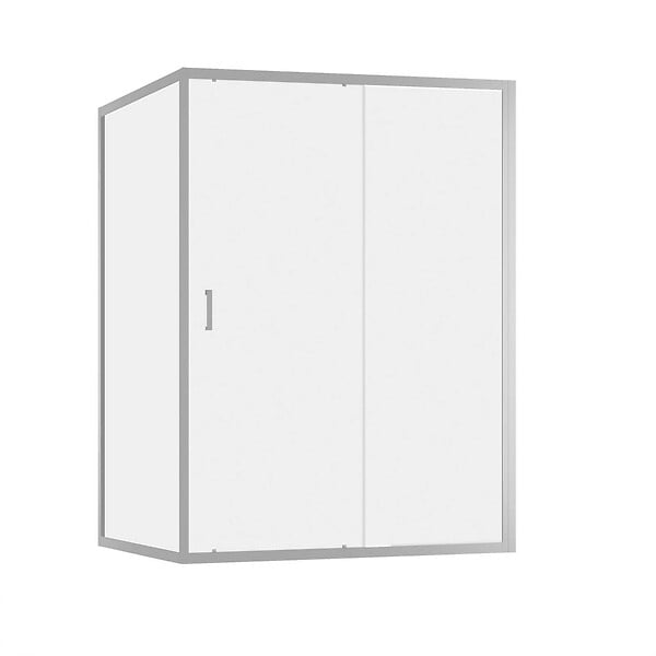 AURLANE - Porte de Douche Coulissante et Retour 140x90x200cm - Profilés Chrome - Verre trempé 6mm - large