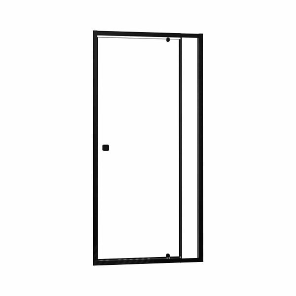 AURLANE - Porte de douche Pivotante Noir 80-90x185cm - Extensible de 78 à 90 cm - BLACK SLIDE 80 90 - large