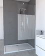 AURLANE - Paroi de Douche Dépolie 80x200cm + Barre de fixation extensible - Verre 8mm - Finition Chrome - vignette