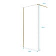 AURLANE - Paroi de Douche 90x195 cm en Verre Trempé 5 mm - Finition Or Brossé - GOLD ELEMENTARY - vignette