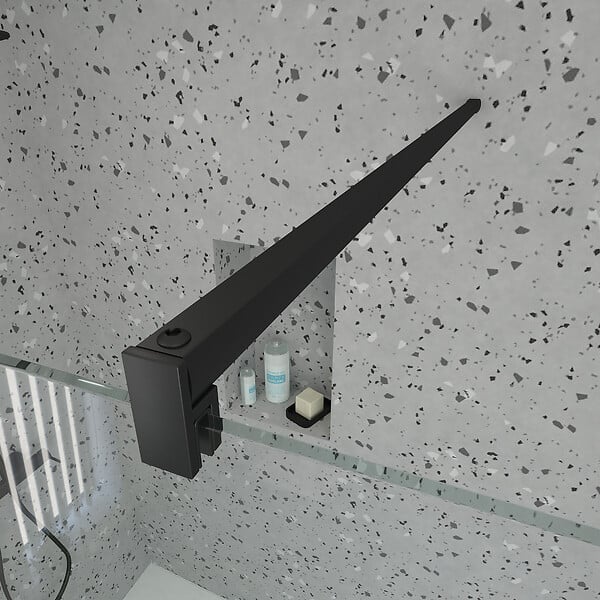 AURLANE - Paroi de Douche 70x195 cm en Verre Trempé 5 mm - Finition Noire - DARK ELEMENTARY - large