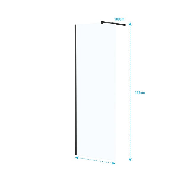 AURLANE - Paroi de Douche 70x195 cm en Verre Trempé 5 mm - Finition Noire - DARK ELEMENTARY - large