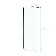 AURLANE - Paroi de Douche 70x195 cm en Verre Trempé 5 mm - Finition Noire - DARK ELEMENTARY - vignette