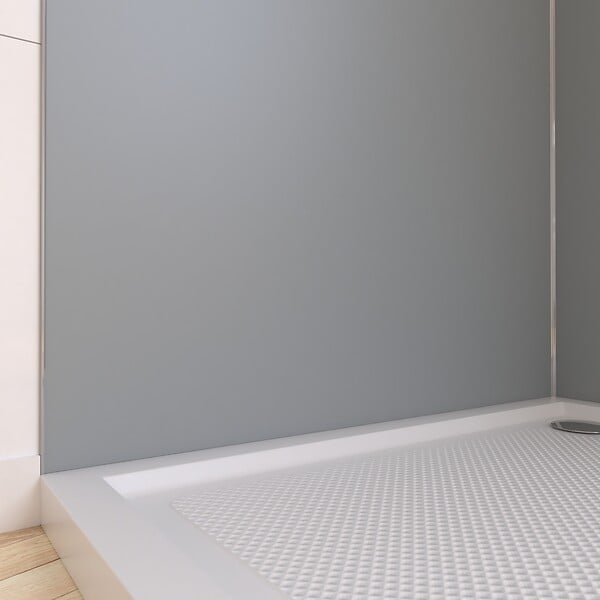 AURLANE - Panneau Mural Finition Aluminium Gris Clair Silver 90 x 210 cm - WALL'IT SILVER - large