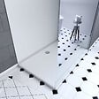 AURLANE - Pack douche à l'Italienne 90x120 - Kit Panneaux muraux Blanc/Chrome + receveur + Paroi Miroir 8 mm - vignette