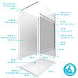 AURLANE - Pack douche à l'Italienne 90x120 - Kit Panneaux muraux Blanc/Chrome + receveur + Paroi Miroir 8 mm - vignette