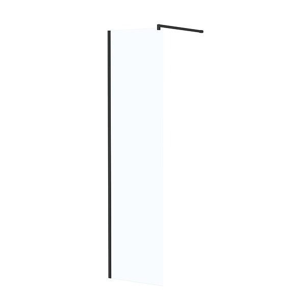 AURLANE - Paroi de Douche 50x195 cm en Verre Trempé 5 mm - Finition Noire - DARK ELEMENTARY - large