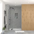 AURLANE - Paroi de Douche 50x195 cm en Verre Trempé 5 mm - Finition Noire - DARK ELEMENTARY - vignette