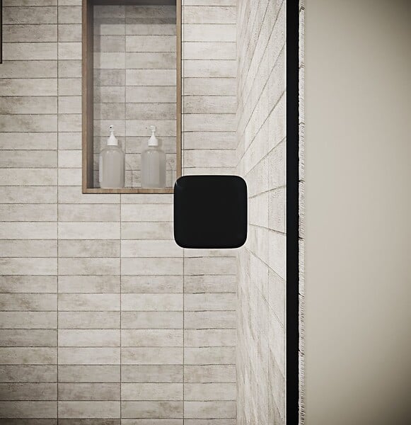 AURLANE - Porte de Douche Pivotante 80x180 cm en Verre Trempe 5 mm - Finition Noire - DARK ELEMENTARY - large