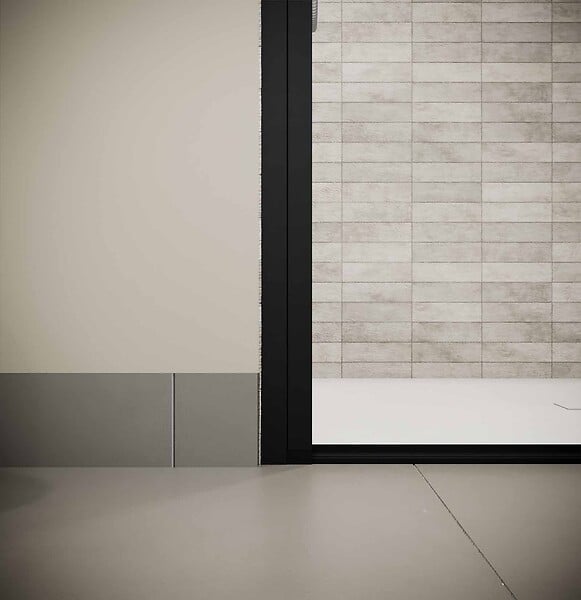 AURLANE - Porte de Douche Pivotante 80x180 cm en Verre Trempe 5 mm - Finition Noire - DARK ELEMENTARY - large
