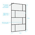 AURLANE - Paroi de douche a l'italienne serigraphie type Briques - dim. 120x195cm - Profile noir mat - 5mm - vignette