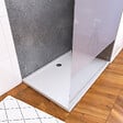AURLANE - Panneaux Muraux Silver Grey 90+120x210 - Receveur 120x90 - Paroi 8mm Dépolie 120x200 + Bras - vignette
