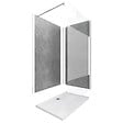 AURLANE - Panneaux Muraux Silver Grey 90+120x210 - Receveur 120x90 - Paroi 8mm Dépolie 120x200 + Bras - vignette