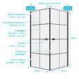 AURLANE - Portes de Douche en Angle 90x90x190 cm - Motifs carrés - Profilés Noir Mat - BLACK CUBE - vignette