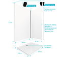 AURLANE - Pack Panneaux Muraux Aluminium Blanc 120+90 - Profilés Noir Mat + Receveur Acrylique 120x90 - vignette