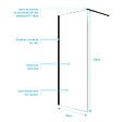 AURLANE - Paroi de Douche 80x200cm en Verre Trempé Transparent 8mm Anticalcaire - Profilé Noir Mat - LINA - vignette