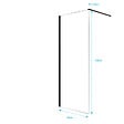 AURLANE - Paroi de Douche 80x200cm en Verre Trempé Transparent 8mm Anticalcaire - Profilé Noir Mat - LINA - vignette