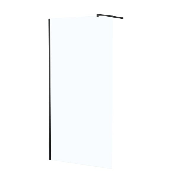 AURLANE - Paroi de Douche 100x195 cm en Verre Trempé 5 mm - Finition Noire - DARK ELEMENTARY - large