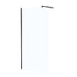 AURLANE - Paroi de Douche 100x195 cm en Verre Trempé 5 mm - Finition Noire - DARK ELEMENTARY - vignette