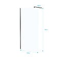 AURLANE - Paroi de Douche 100x195 cm en Verre Trempé 5 mm - Finition Noire - DARK ELEMENTARY - vignette