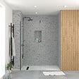 AURLANE - Paroi de Douche 100x195 cm en Verre Trempé 5 mm - Finition Noire - DARK ELEMENTARY - vignette