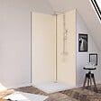 AURLANE - LOT de 2 Panneaux Muraux Aluminium IVOIRE 90+90x210 cm avec Profilés NOIR MAT - WALL'IT - vignette