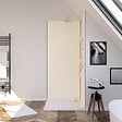 AURLANE - LOT de 2 Panneaux Muraux Aluminium IVOIRE 90+90x210 cm avec Profilés NOIR MAT - WALL'IT - vignette