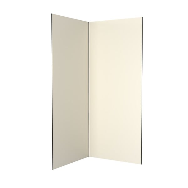AURLANE - LOT de 2 Panneaux Muraux Aluminium IVOIRE 90+90x210 cm avec Profilés NOIR MAT - WALL'IT - large