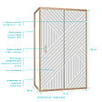 AURLANE - Porte de Douche Coulissante avec Retour 120x80x200cm Style Japandi Géométrique - Cadre Effet Bois - vignette