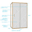 AURLANE - Porte de Douche Coulissante avec Retour 120x90x200cm Style Japandi Géométrique - Cadre Effet Bois - vignette