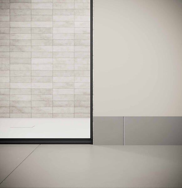 AURLANE - Porte de Douche Pivotante 80x195cm - Verre Trempe 8mm Anticalcaire - Alu Noir - DARK ELEMENTARY - large